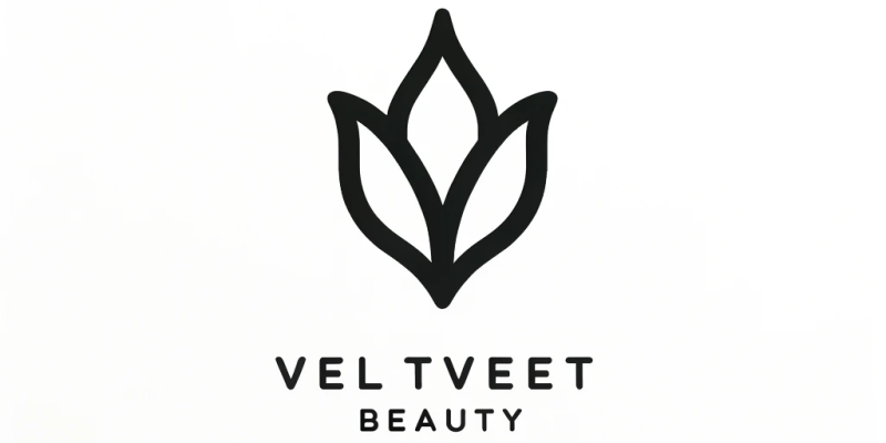 DALL·E 2024-01-08 16.11.17 - Create a simpler logo for a beauty products company named 'VelvetBeauty'. The logo should be very minimalistic, using only basic black lines on a pure